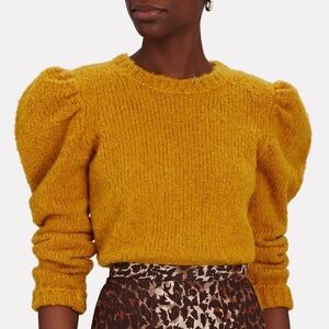 Derek Lam 10 Crosby Locken Puff Sleeve Sweater Size Small Golden Mustard Yellow